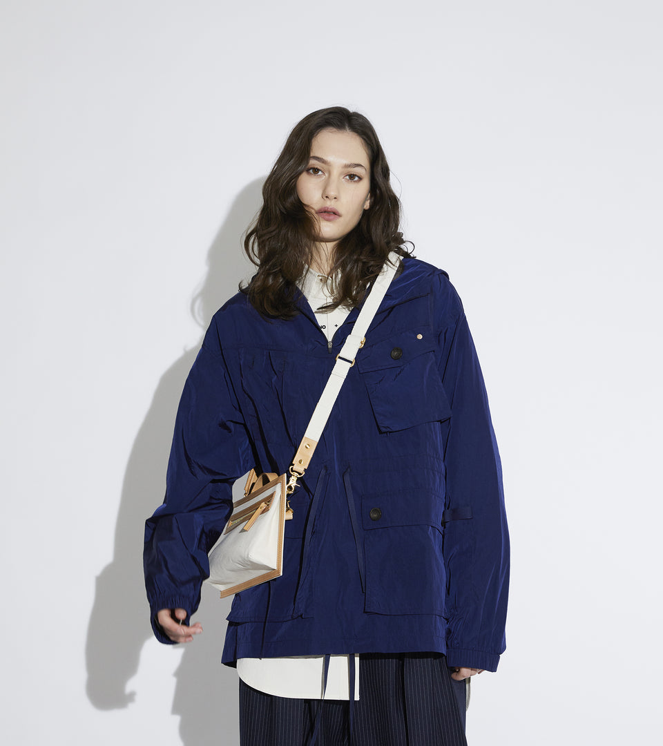 Mononavy canvas crossbody bag