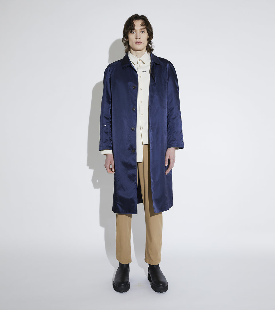 Mononavy water repellent mac coat