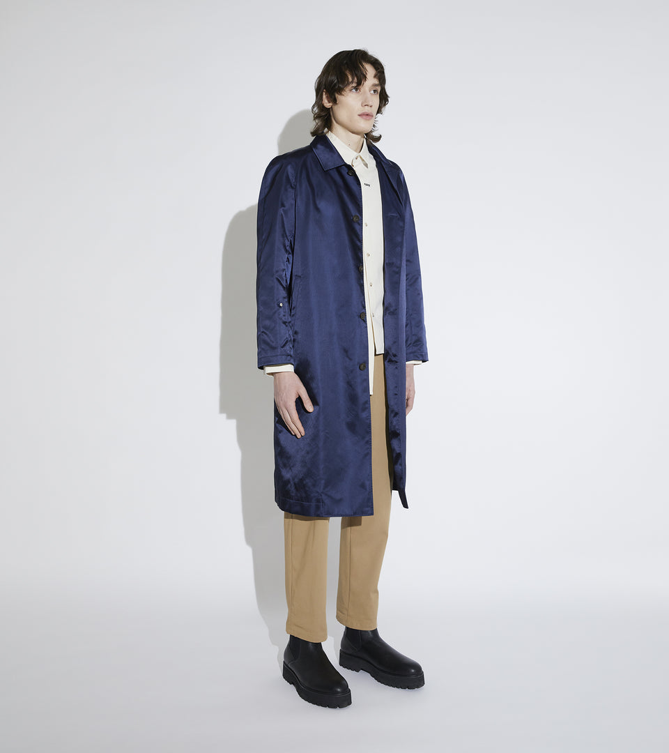 Mononavy water repellent mac coat