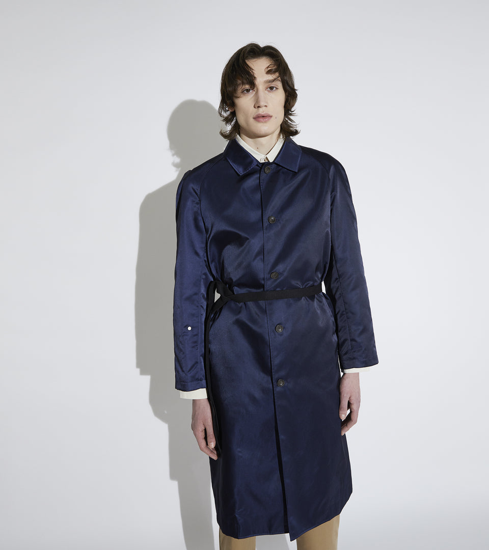 Mononavy water repellent mac coat
