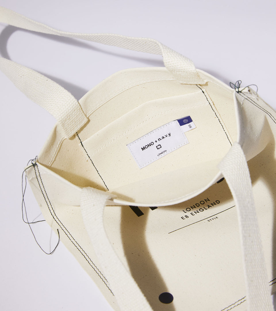Mononavy mini canvas shopper