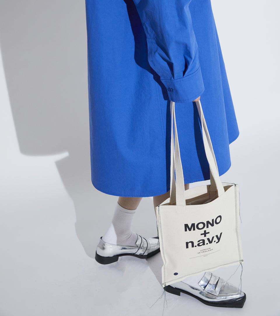 Mononavy mini canvas shopper