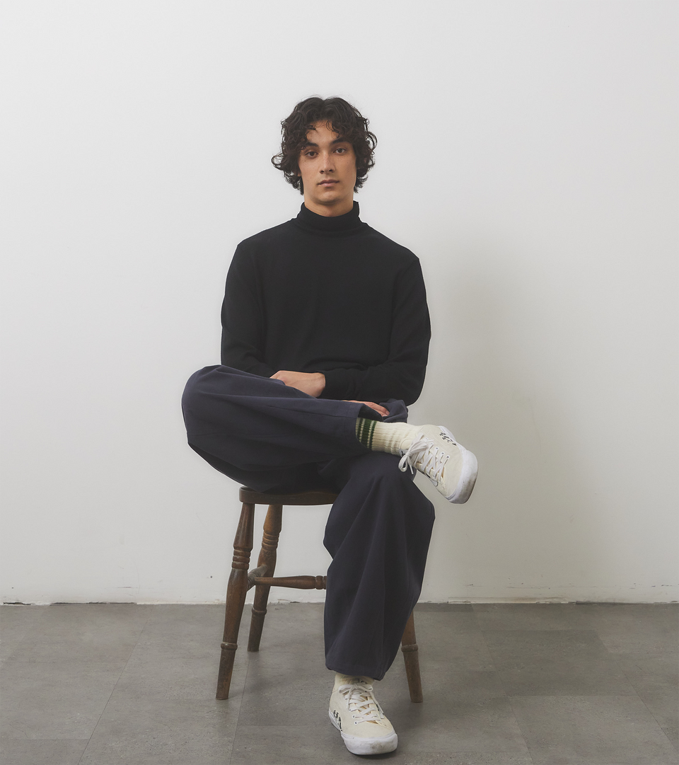 mononavy balloon trouser