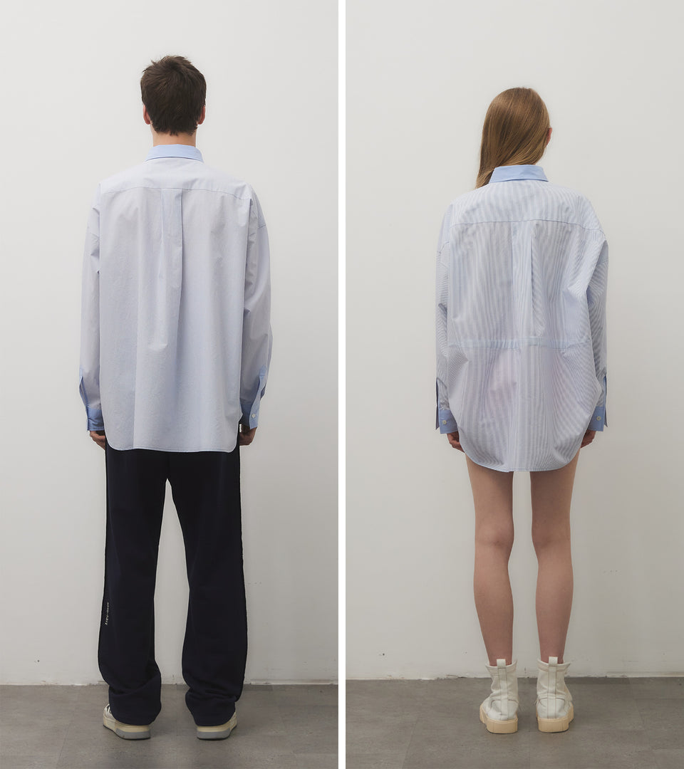 mononavy cotton shirts blue