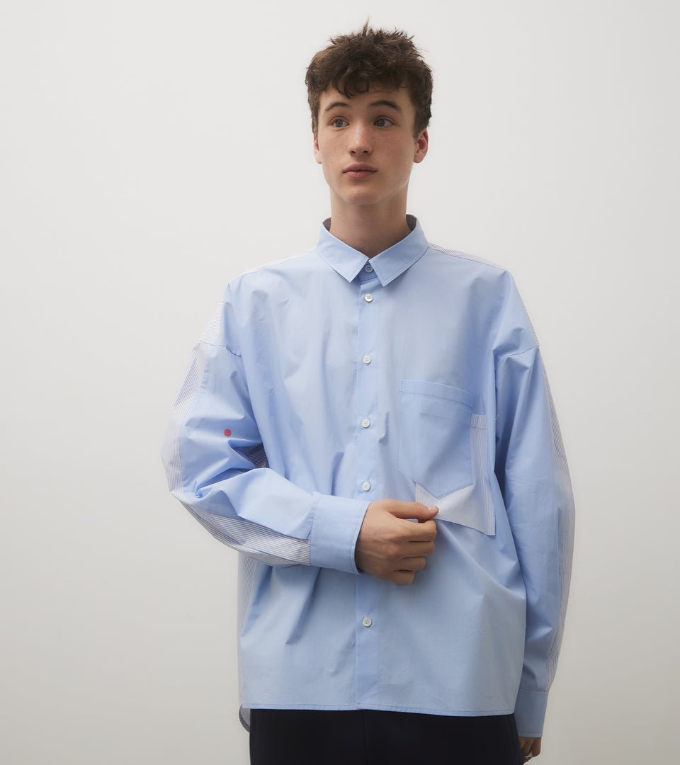 mononavy cotton shirts blue