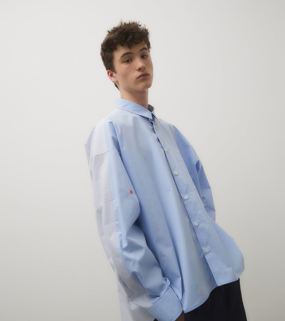 mononavy cotton shirts blue