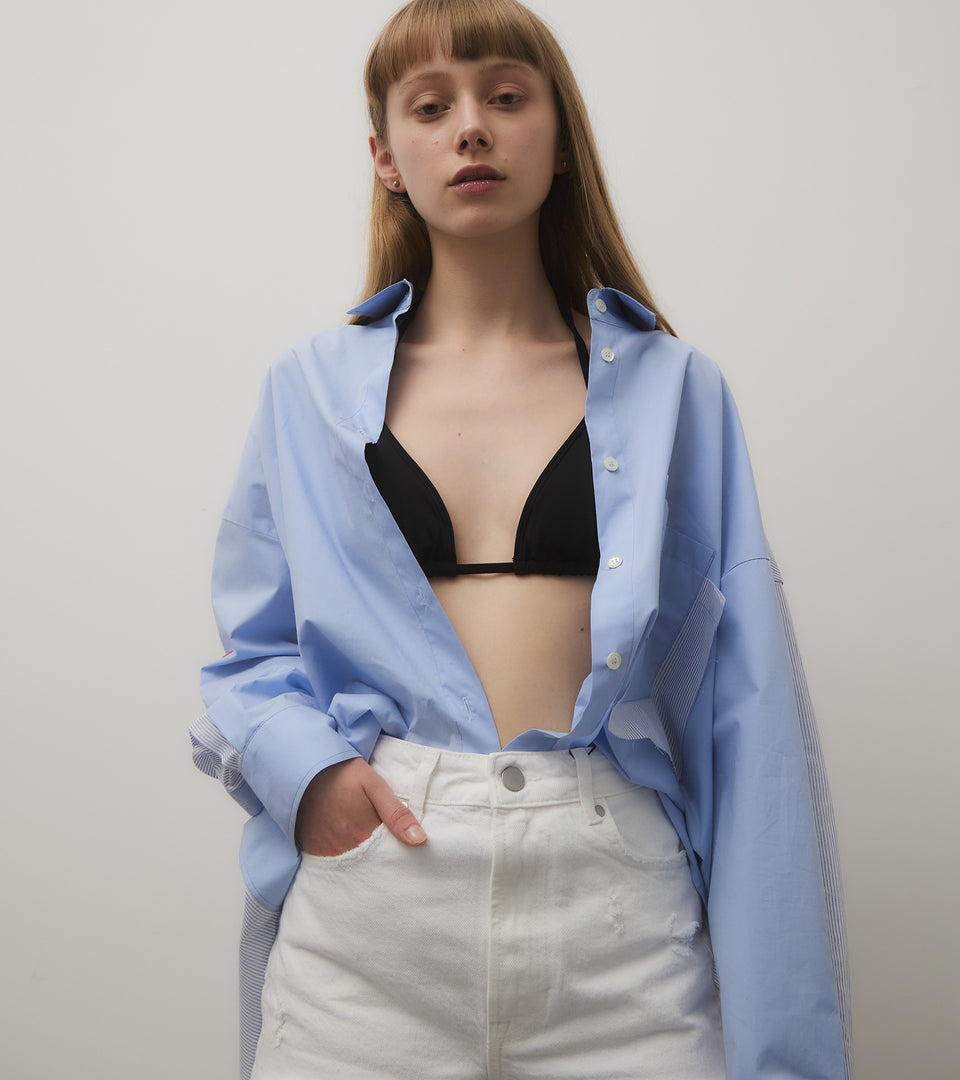 mononavy cotton shirts blue
