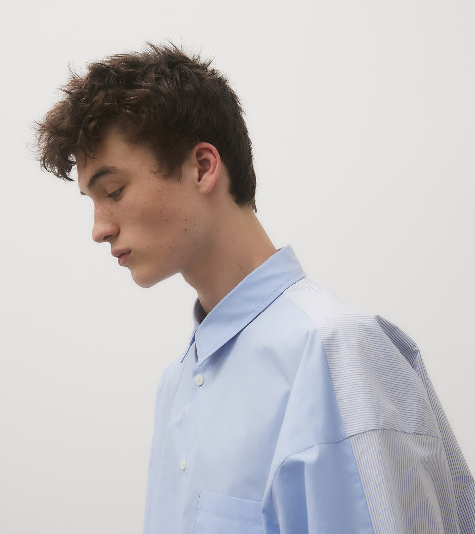 mononavy cotton shirts blue