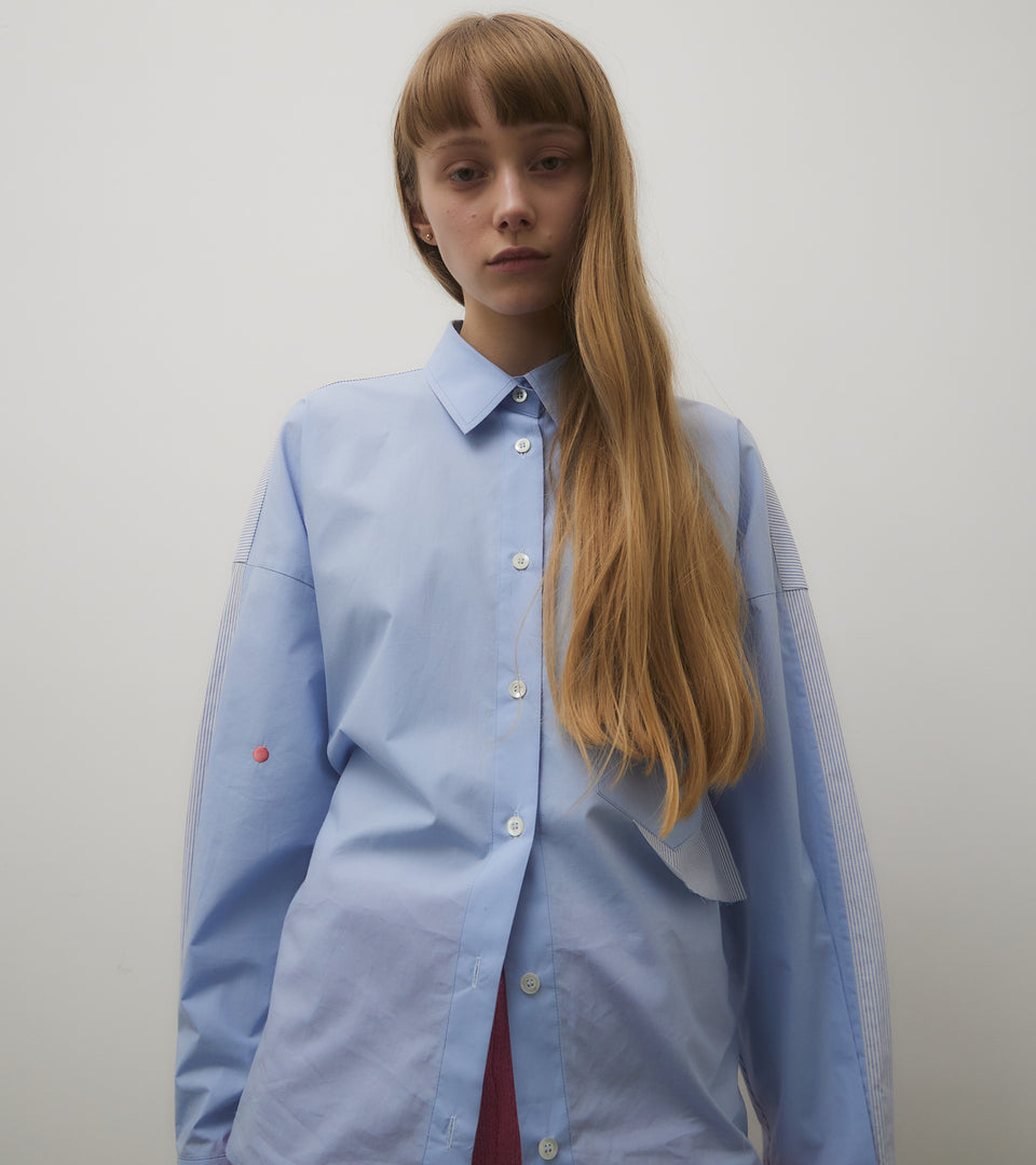 mononavy cotton shirts blue