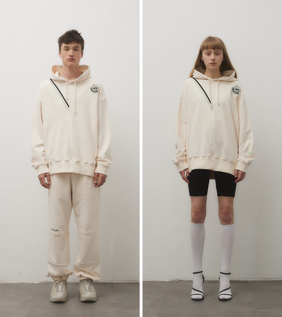 mononavy patched hoodie sweatshirts ivory
