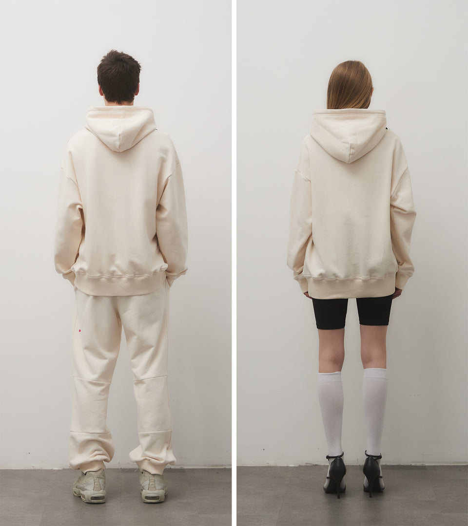 mononavy patched hoodie sweatshirts ivory