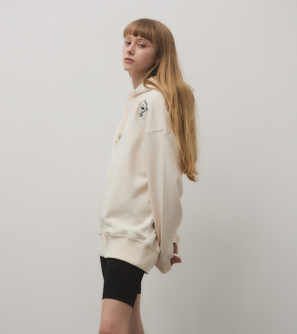 mononavy patched hoodie sweatshirts ivory