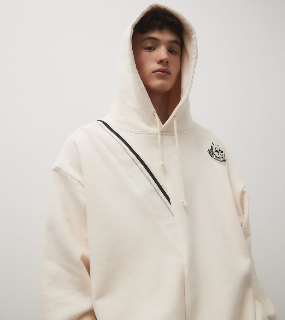 mononavy patched hoodie sweatshirts ivory
