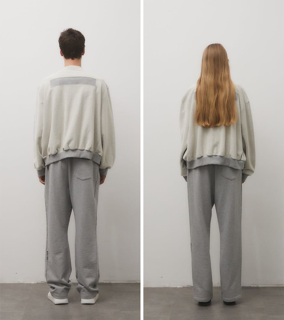 mononavy towel back cardigan grey