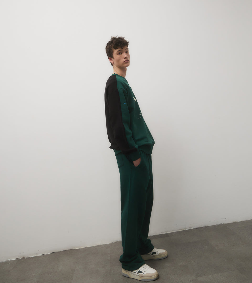 mononavy towel back sweatshirt green