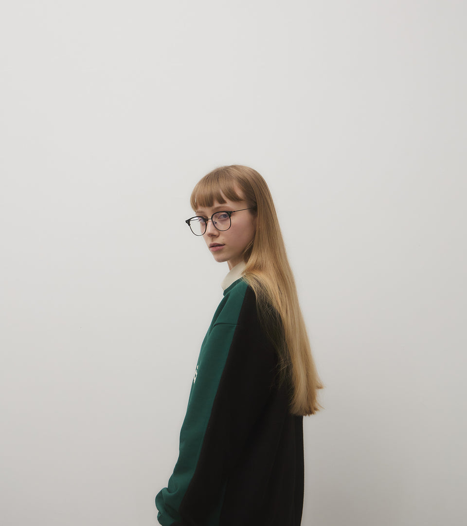 mononavy towel back sweatshirt green