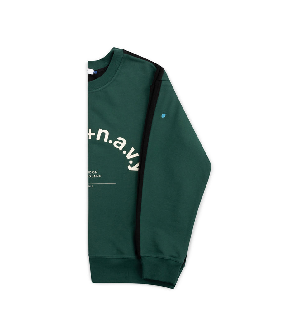 mononavy towel back sweatshirt green