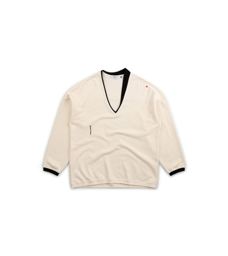 mononavy Vneck sweatshirts ivory